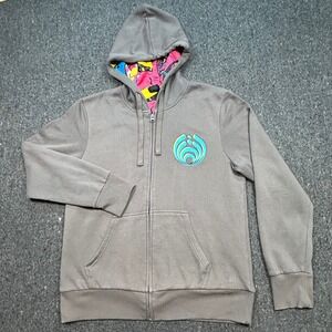 Bassnectar Festival EDM Men Medium Grey Zip Hoodie Psychedelic Elephant Lining